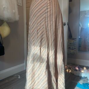 Striped Maxi Skirt in Peach and Cream Tones